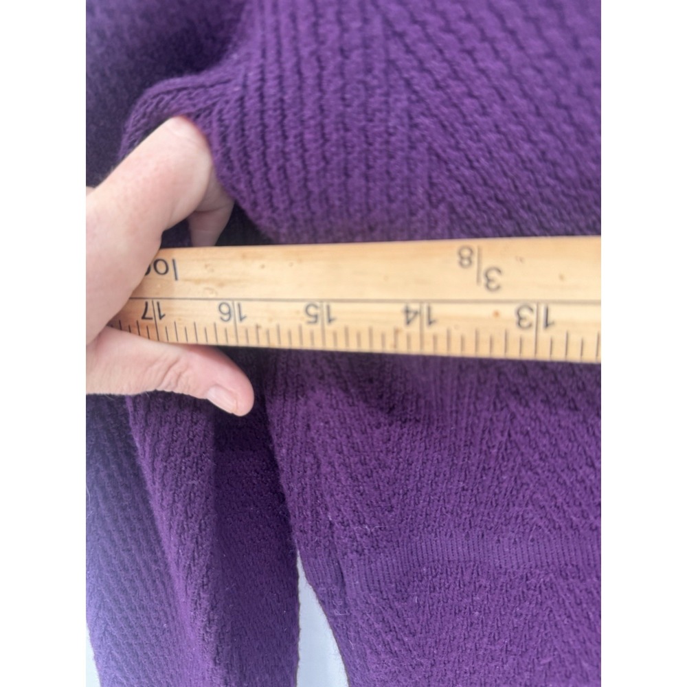 Athleta 95% Merino Wool Sweater Dress Purple V-Neck Long Sleeve Size M Luxe - Picture 7 of 8